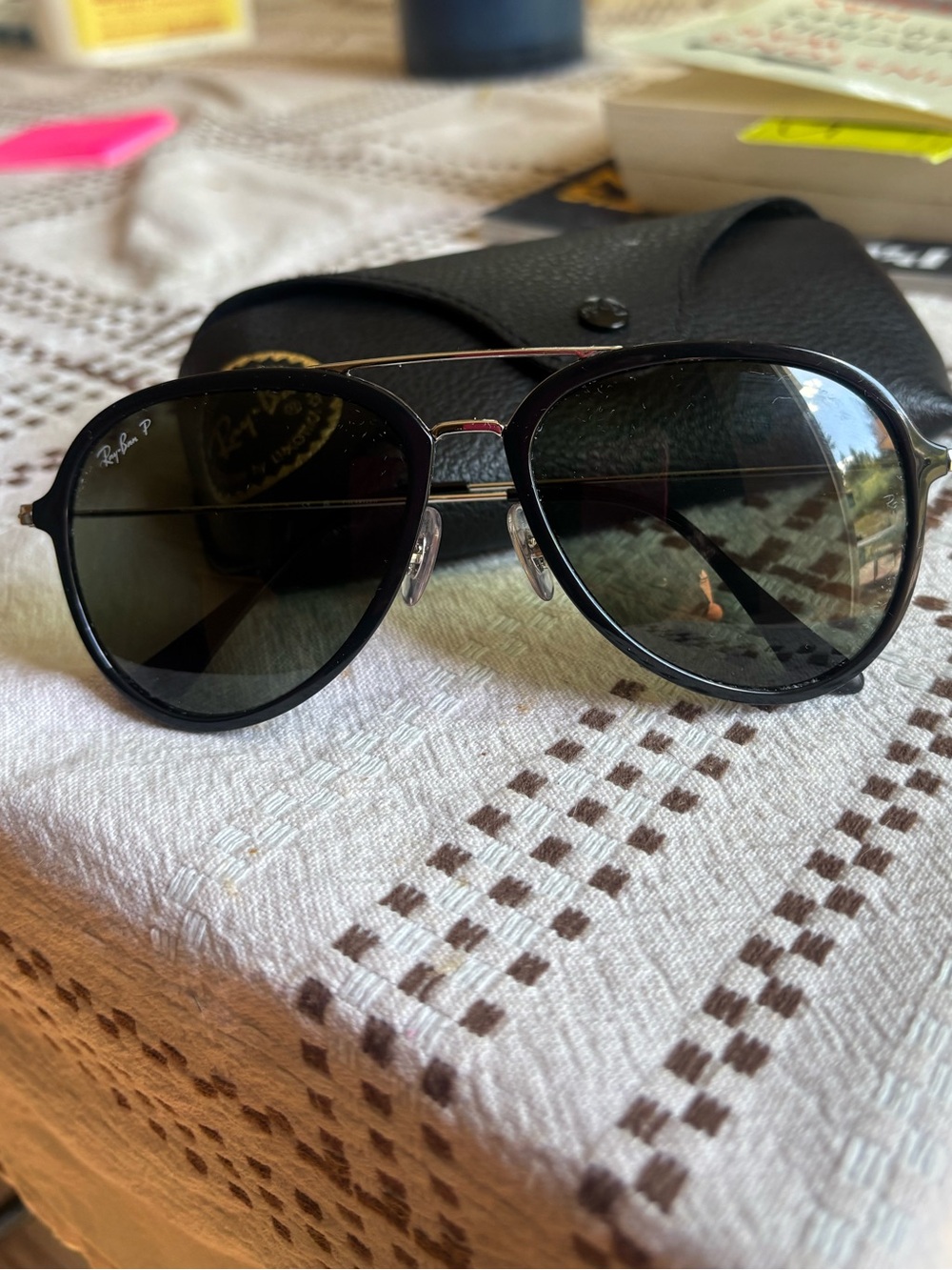 Ray-Ban Black Aviator Sunglasses with Dark Lenses